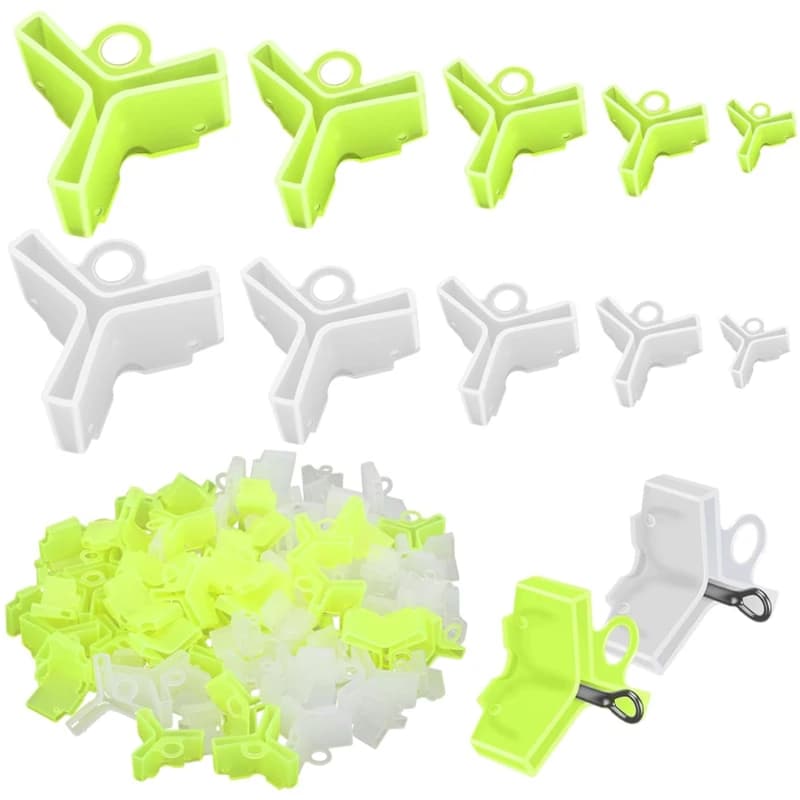 50 capuchons protecteurs pour hameçons triples, avec fentes et manchons, accessoires de pêche légers et durables