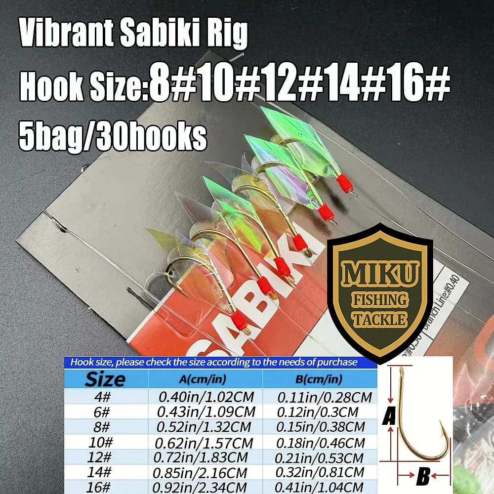 5 Pack Vibrant Sabiki Rig - Appâts lumineux colorés pour pêche au maquereau efficace en mer