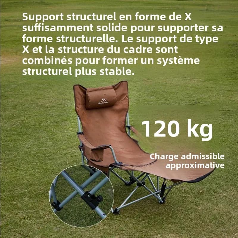 Chaise longue réglable 4 positions pêche camping ultra-légère portable extérieur étudiants artistes