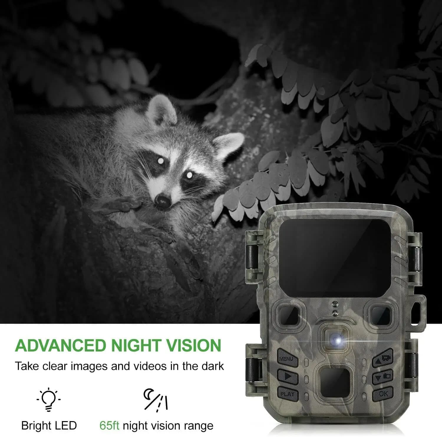 Pack 2 caméras hunting mini 20MP 1080P vision nocturne infrarouge détection mouvement piège photo