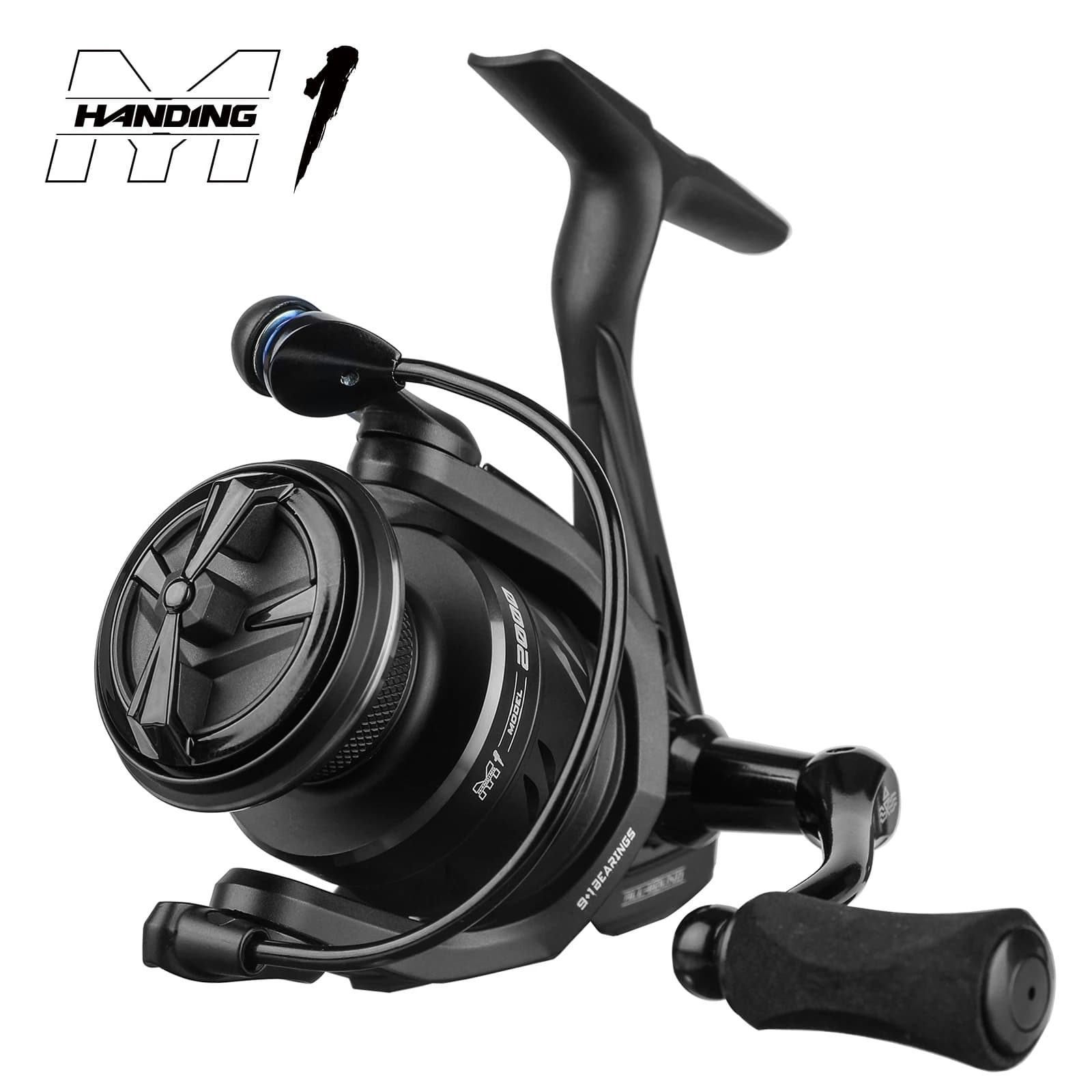 Moulinet spinning HANDING M1 12kg de drag max - 9+1 roulements à billes pour pêche du brochet, perche et sandre