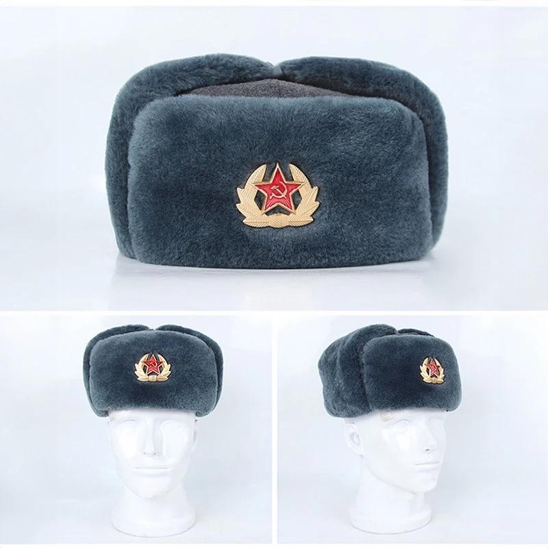 Chapeau ushanka russe tactique hiver - Bonnet pêche chasse chaud coton gris pour pêche froide