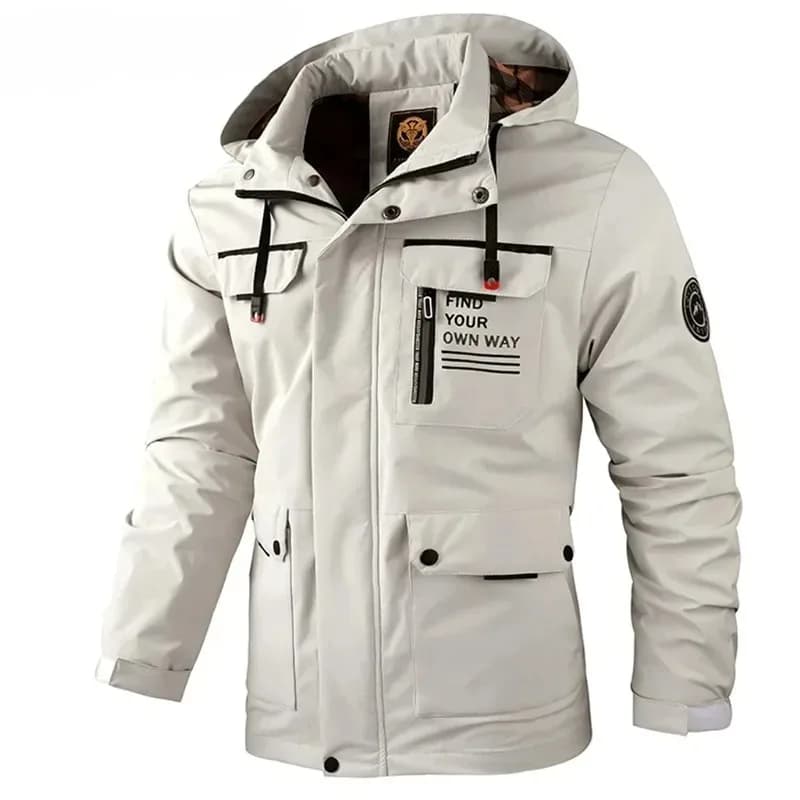 Veste softshell printemps automne pêche homme - Blouson coupe-vent imperméable à capuche