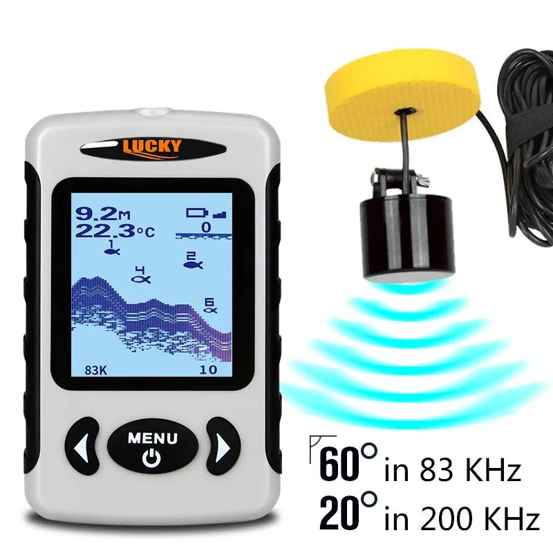 Sondeur de pêche portable LUCKY FF718D 2.2 pouces double fréquence - Détecteur 100M pour pêche sur glace