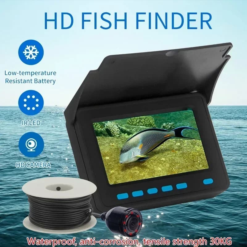 Caméra sous-marine HD WF25C 4.3 pouces pour pêche sur glace hiver avec batterie rechargeable 20M/30M