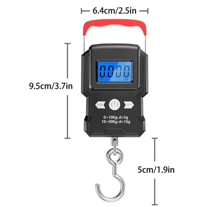 Balance digitale suspendue bagages 50Kg écran LCD pour voyage et pesée poisson crochet inclus