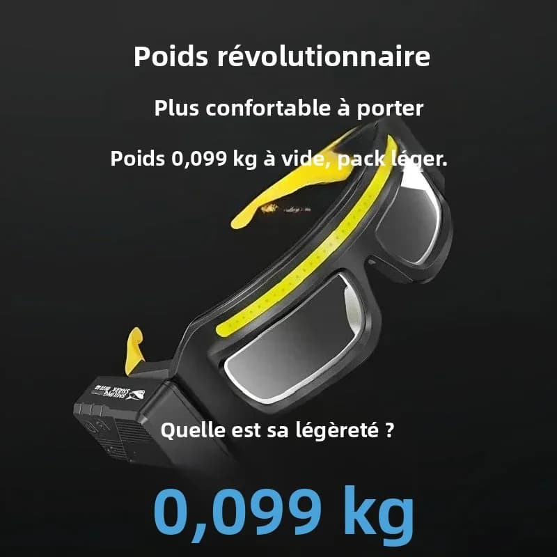 Lunettes lampe frontale professionnelle 2 en 1 contrôle gestuel pour pêche technique nocturne