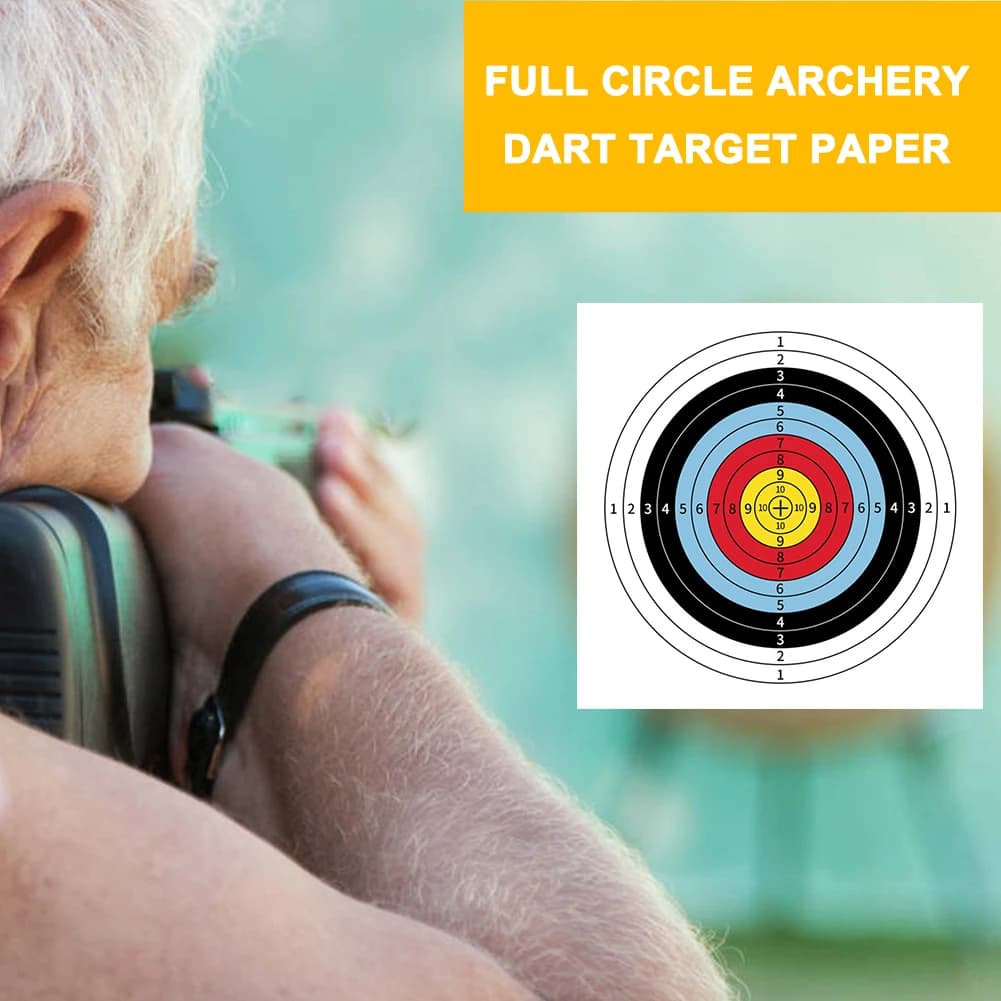 10/50 cibles papier 40x40cm bullseye pour entraînement tir pêche arc fléchettes - Pratique