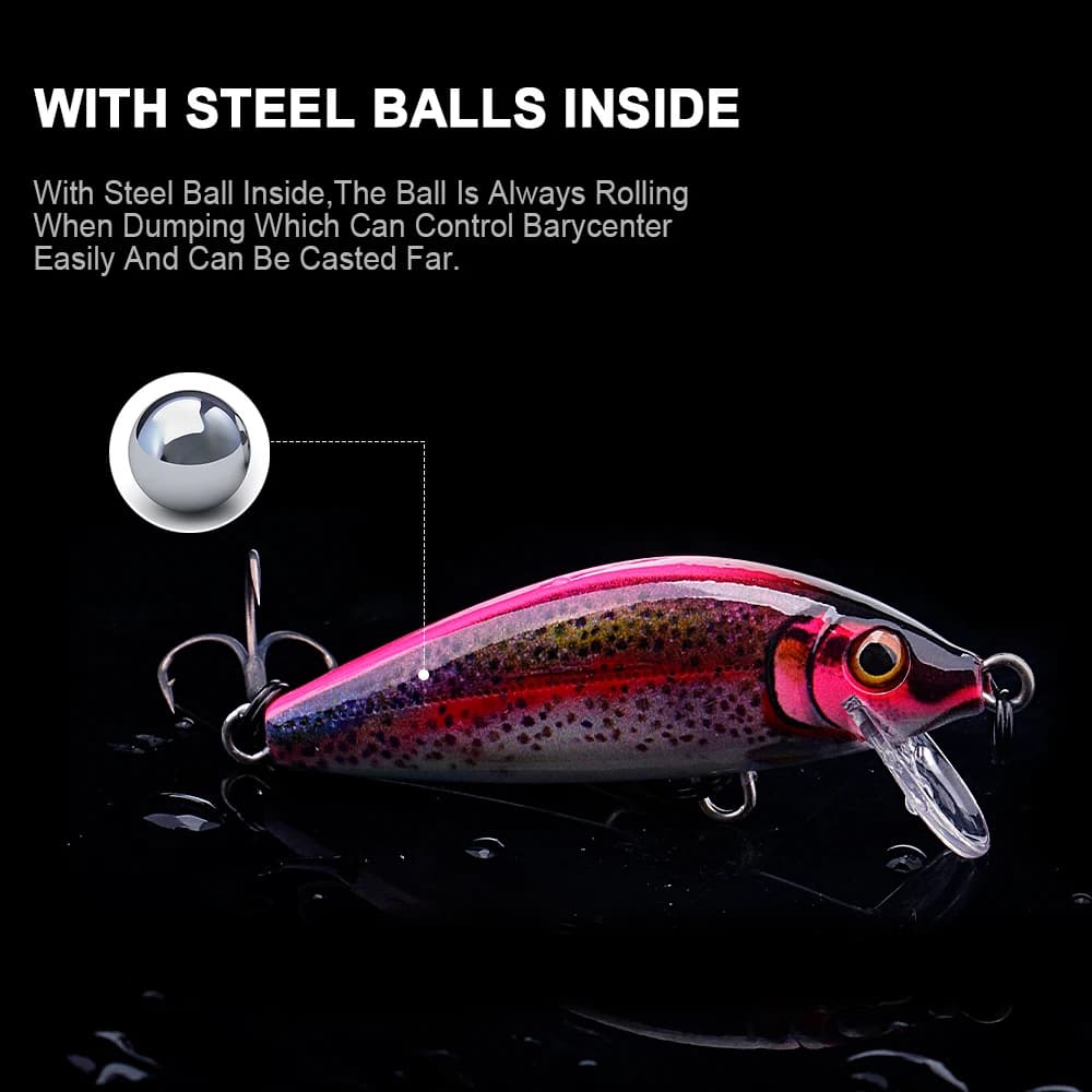 Leurre dur TREHOOK Jerkbait 50mm 5g pour brochet, perche et truite, appât artificiel crankbait sinking