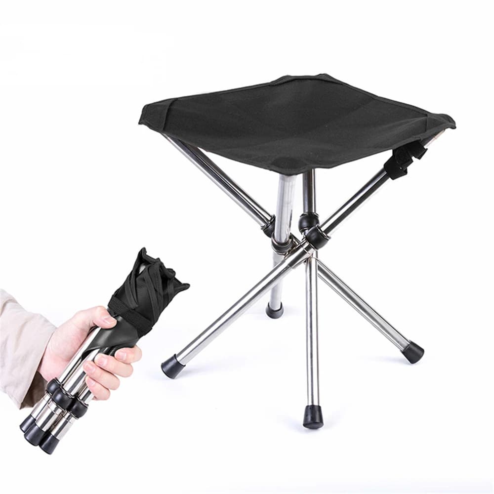 Tabouret pêche pliant acier inoxydable aluminium barbecue camping randonnée pique-nique transport