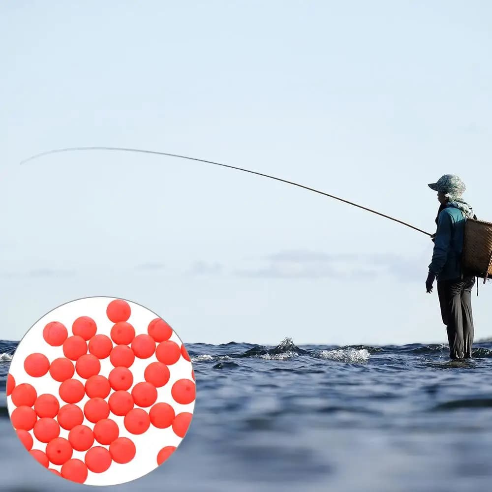 50 billes flottantes fluorescentes pour la pêche, indicateurs de touche en mousse, accessoires de pêche en