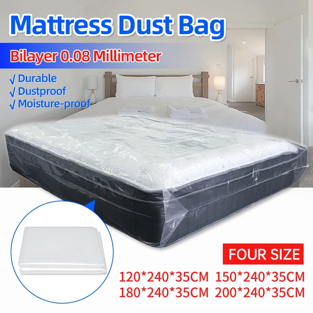 Housse matelas protection déménagement pêche - Sac plastique étanche anti-poussière pour couchage