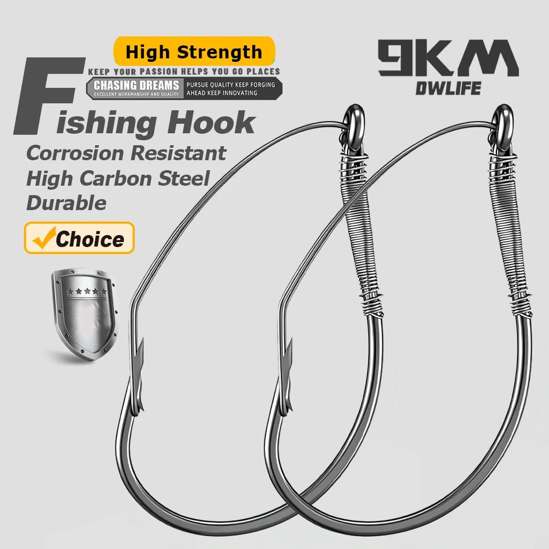 Hameçons Drop Shot 9KM weedless pour montage wacky rig - Hameçons pour perche et bar