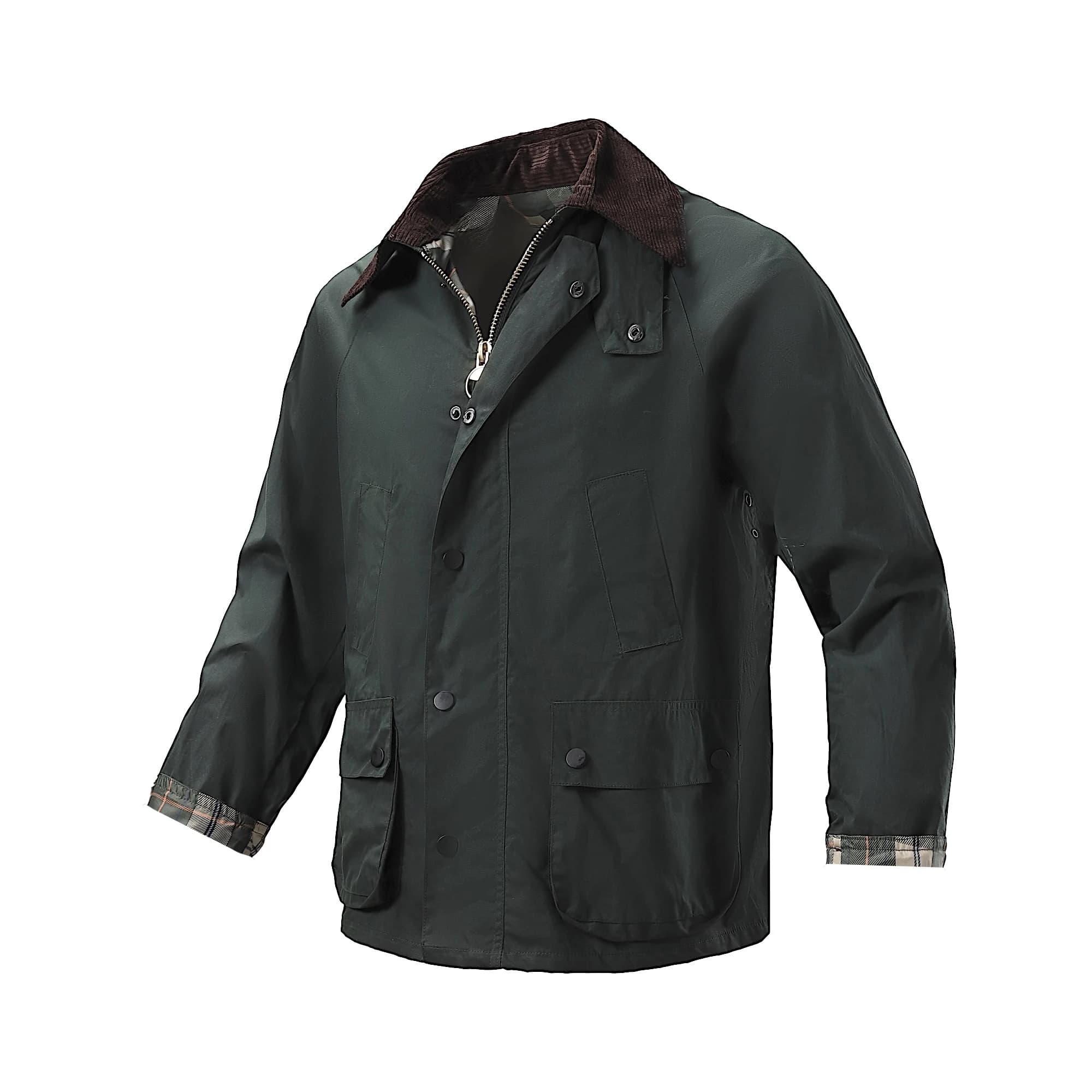 Veste de pêche cirée vintage 100% coton - Parka doublé pour pêche traditionnelle