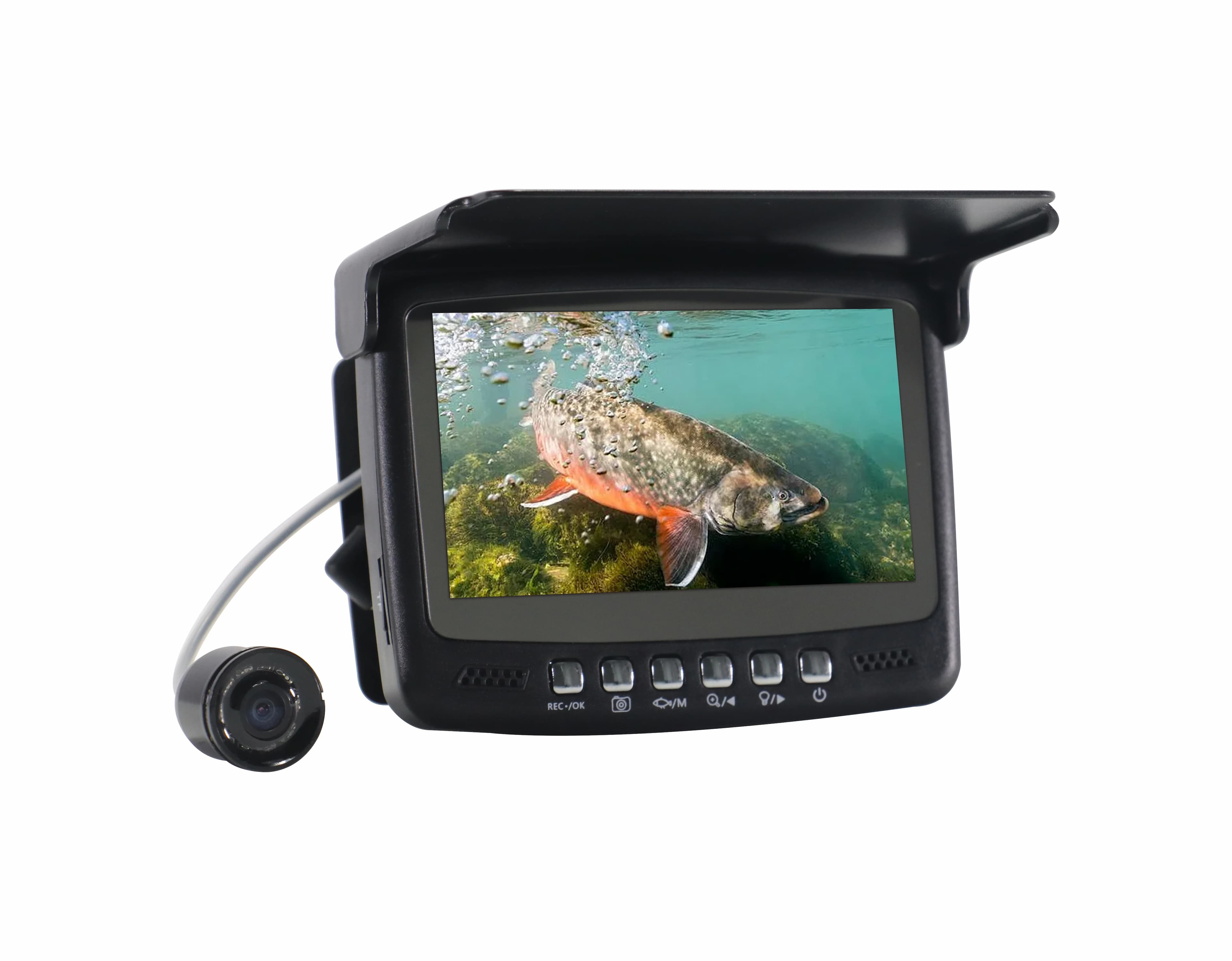 Caméra sous-marine 4.3 pouces pour pêche sur glace avec écran 15M et fonction endoscope AV poissons