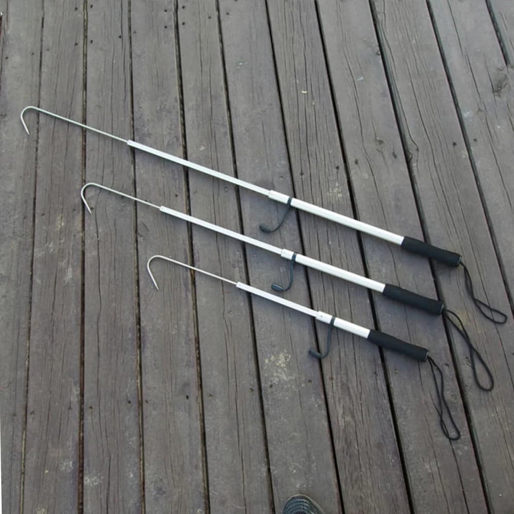 Gaffe télescopique pêche en mer acier inoxydable, crochet harpon souple pour poissons et accessoires de pêche