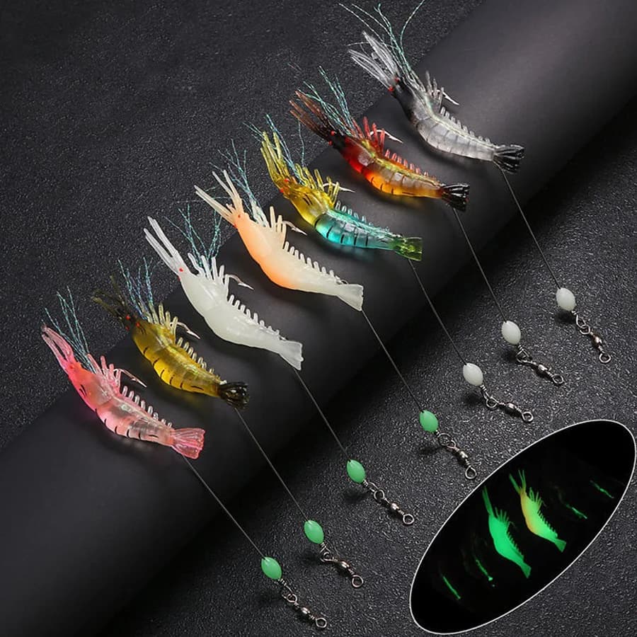 Leurres crevettes artificiels 3pcs/7pcs pour pêche - appâts de pêche réalistes et efficaces