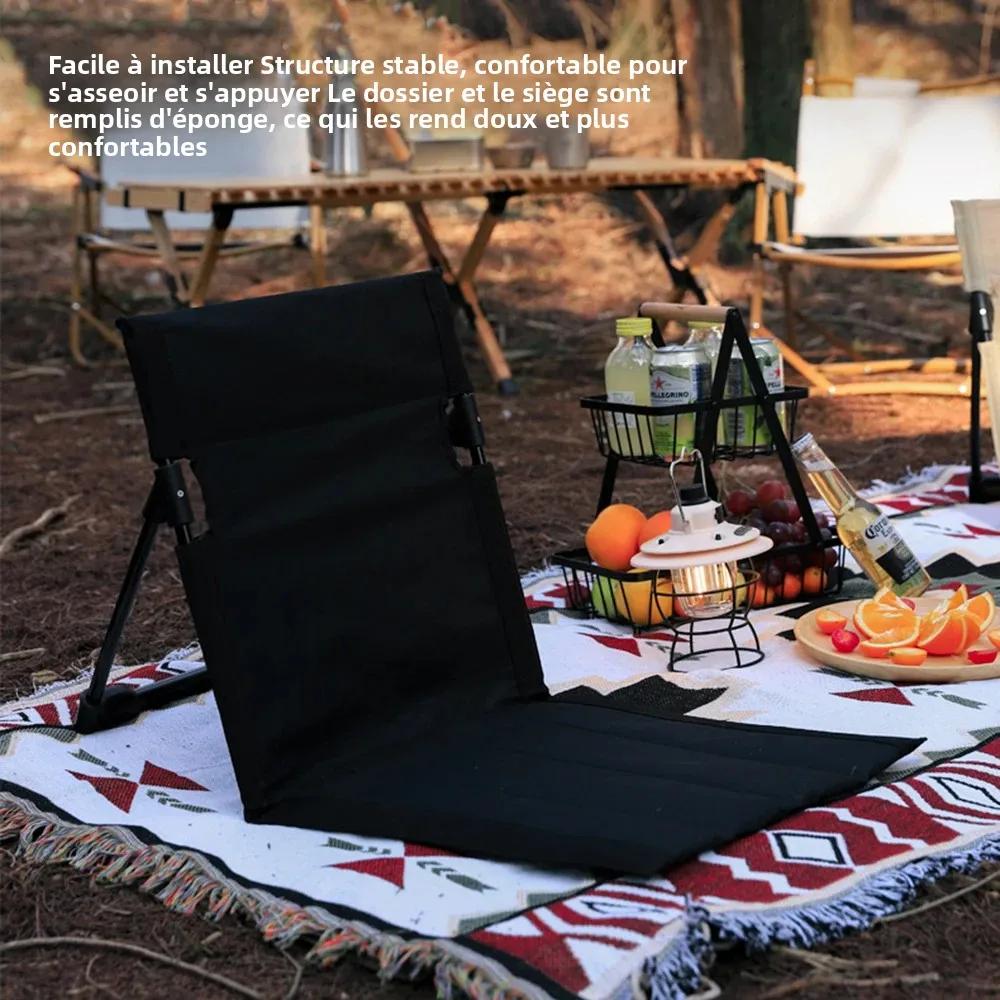 Chaise paresseuse pliante avec coussin pour pêche jardin parc et pique-nique