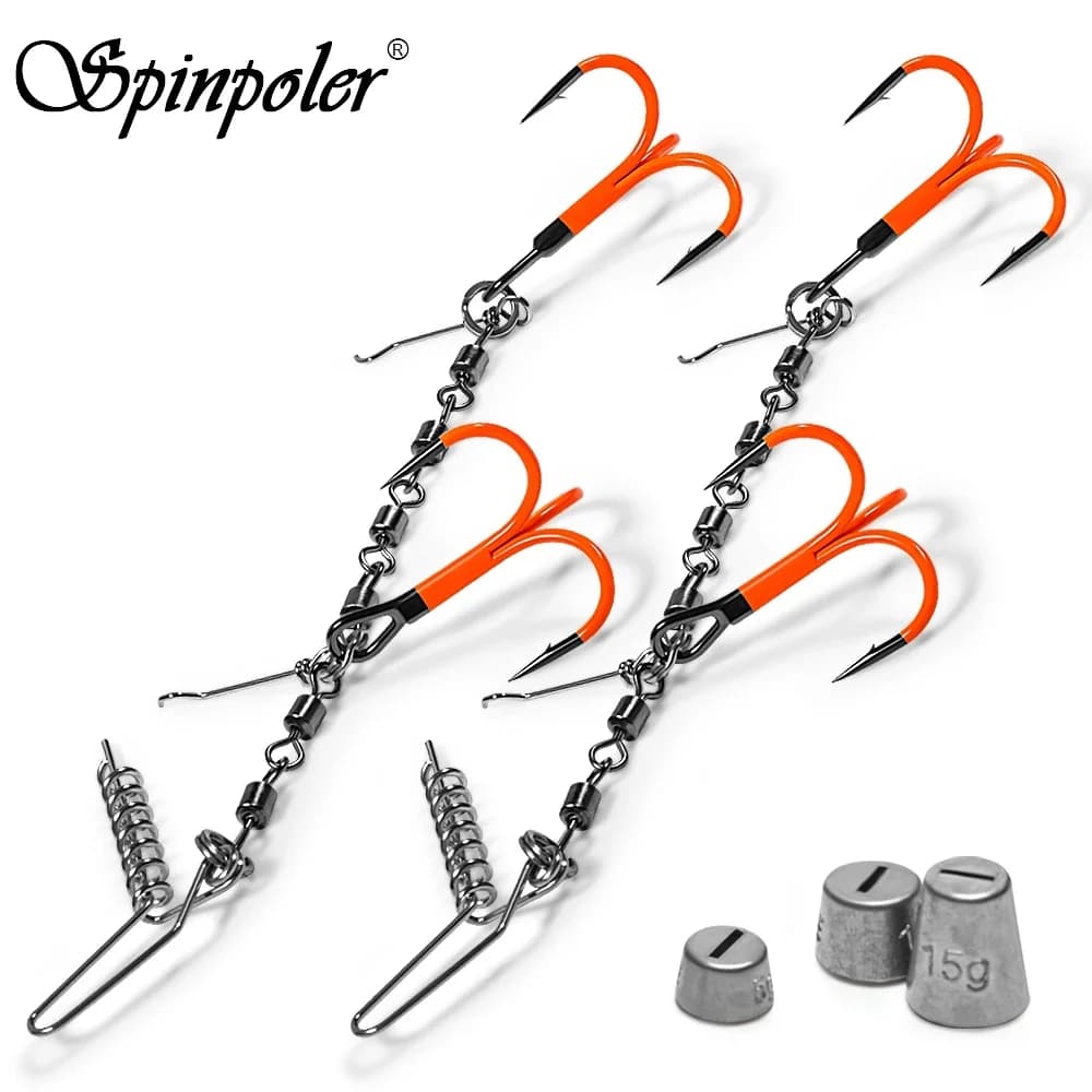 Rig stinger UV actif Spinpoler multi-profondeur avec swivel roulant et plomb pour leurres souples nageurs
