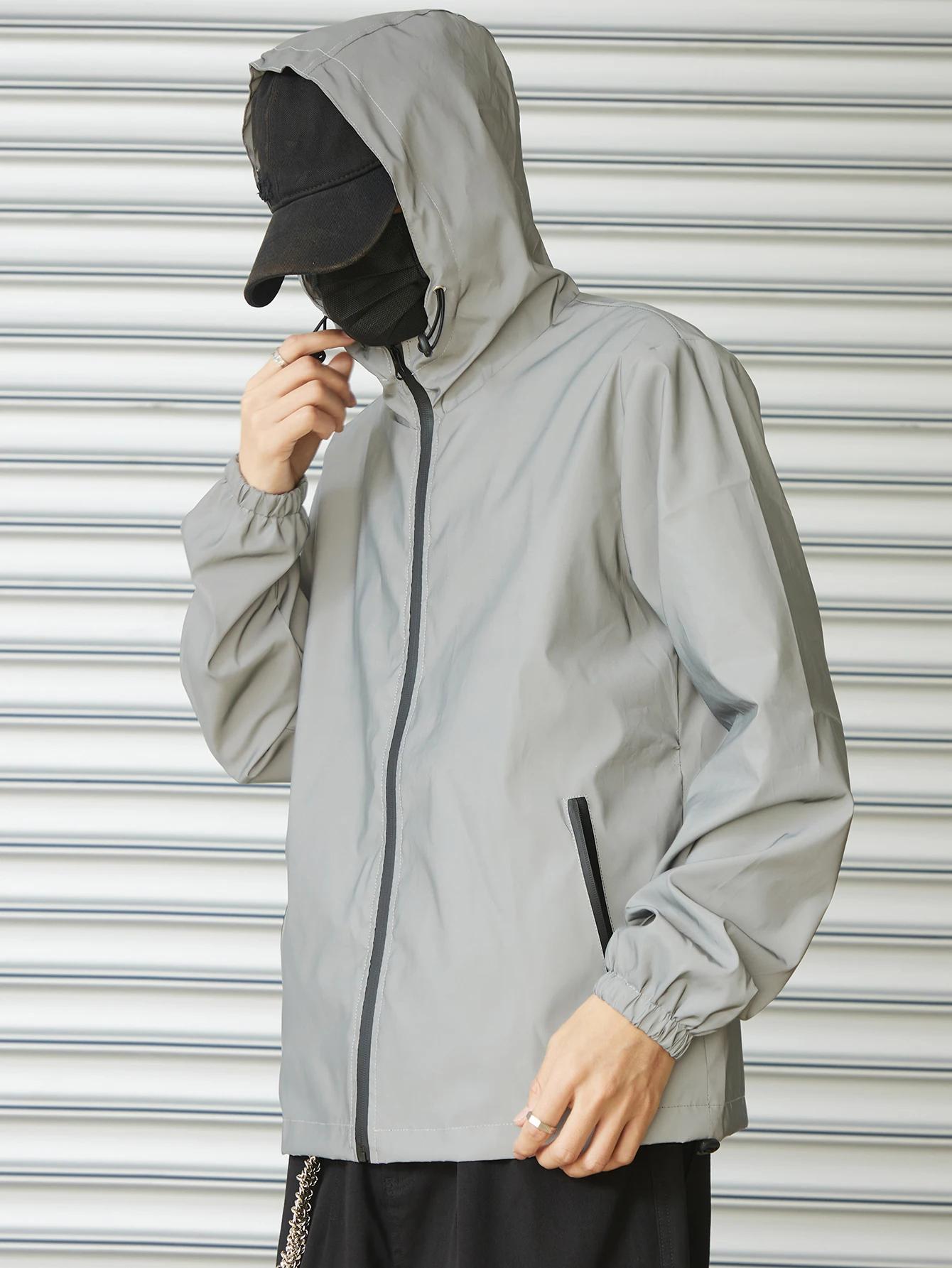 Veste réfléchissante nuit homme running - Veste sécurité pêche nocturne visibilité optimale