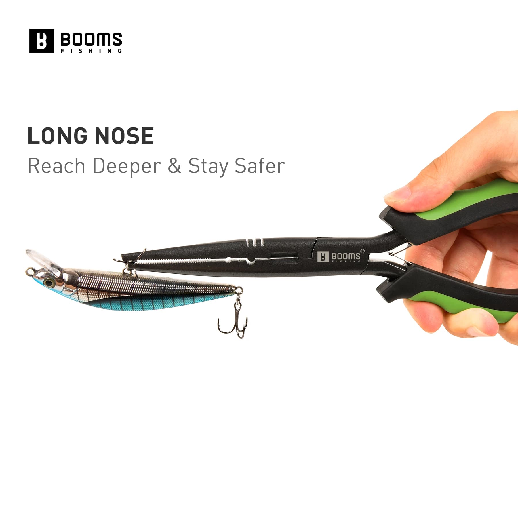 Pinces multifonctions pêche F03 Booms Fishing 23,5 cm acier inoxydable coupe-ligne et ciseaux