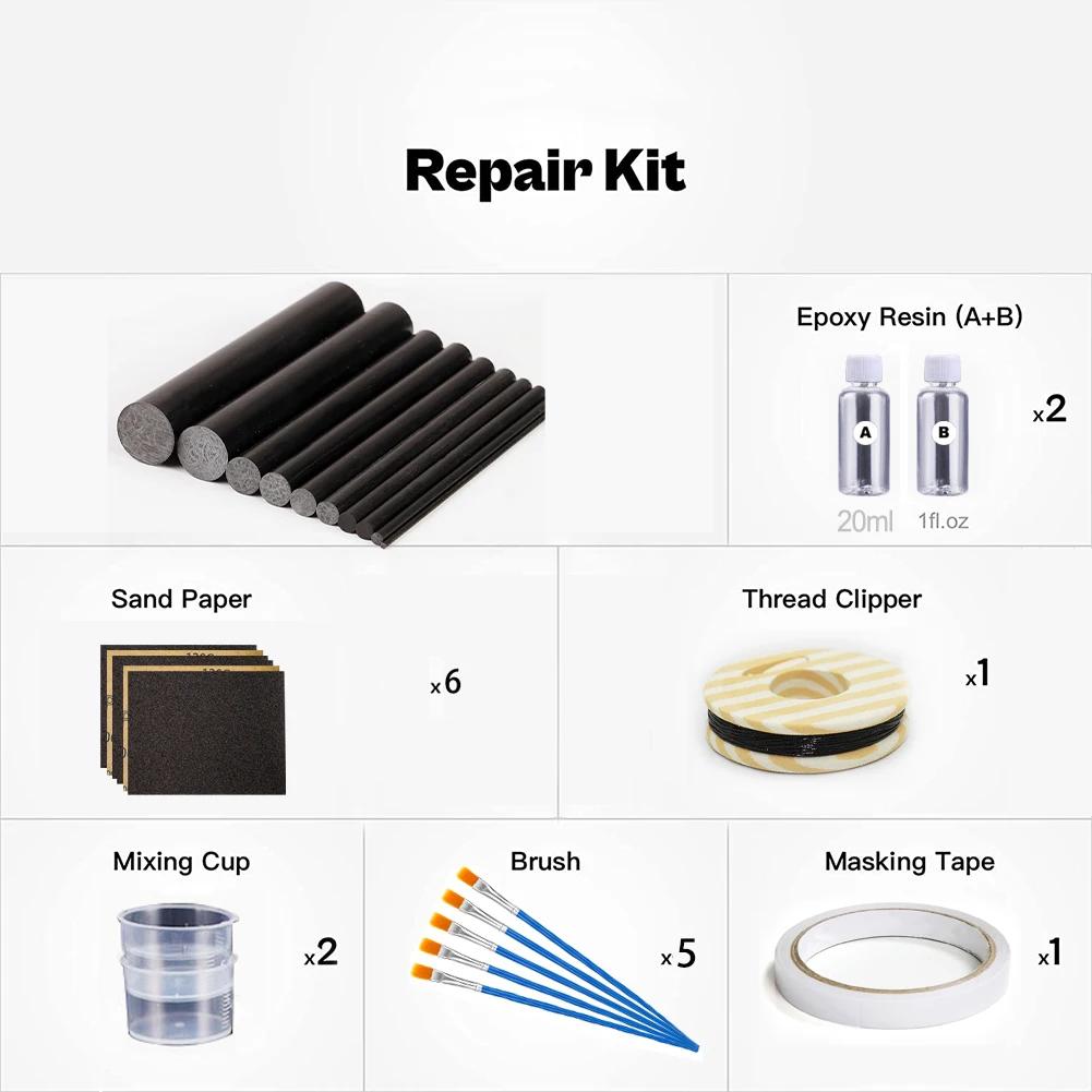 Kit réparation canne pêche carbone sticks colle AB fil raccord tige bâtir réparer accessoires bricolage