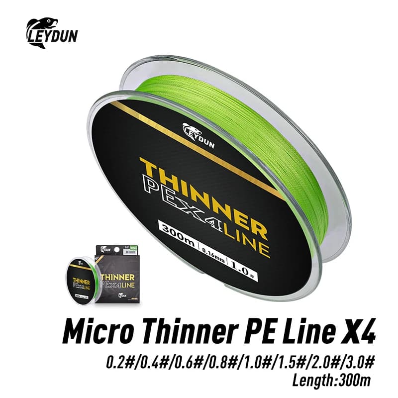 Ligne de pêche LEYDUN micro fine 300m 4 brins PE japonais monofilament set carpe mouche
