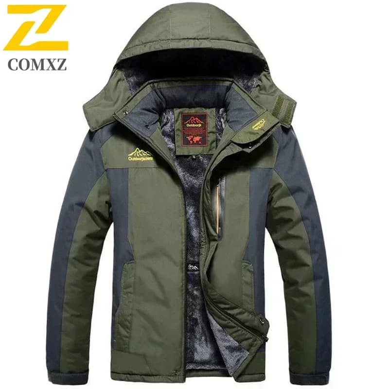 Veste hiver homme épaisse polaire imperméable plus size - Parka armée green coupe-vent 9XL déchargeable