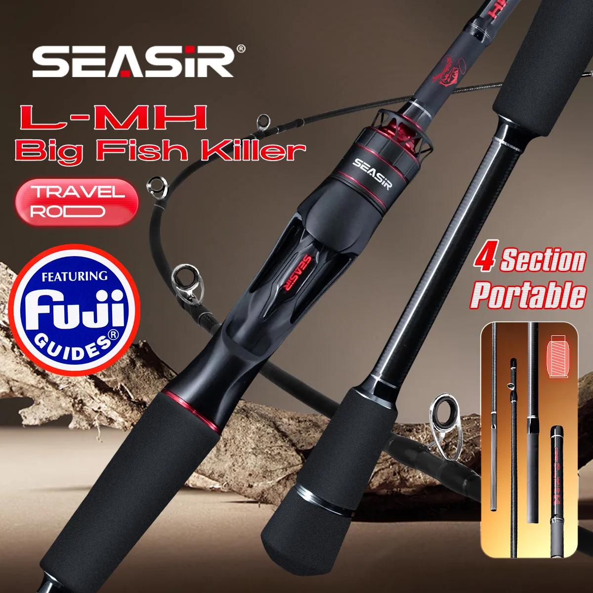 Canne Seasir Salminus XF M/MH 1.83m 4 sections voyage pêche lourde 7-9kg anneaux FUJI O Guide