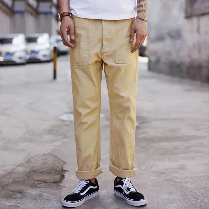Pantalon utilitaire vintage OG107 satin coton pour pêche traditionnelle et classique