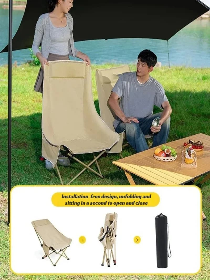 Chaise lune extérieur dossier haut ultra-légère pliante - Siège détente plage camping équipement