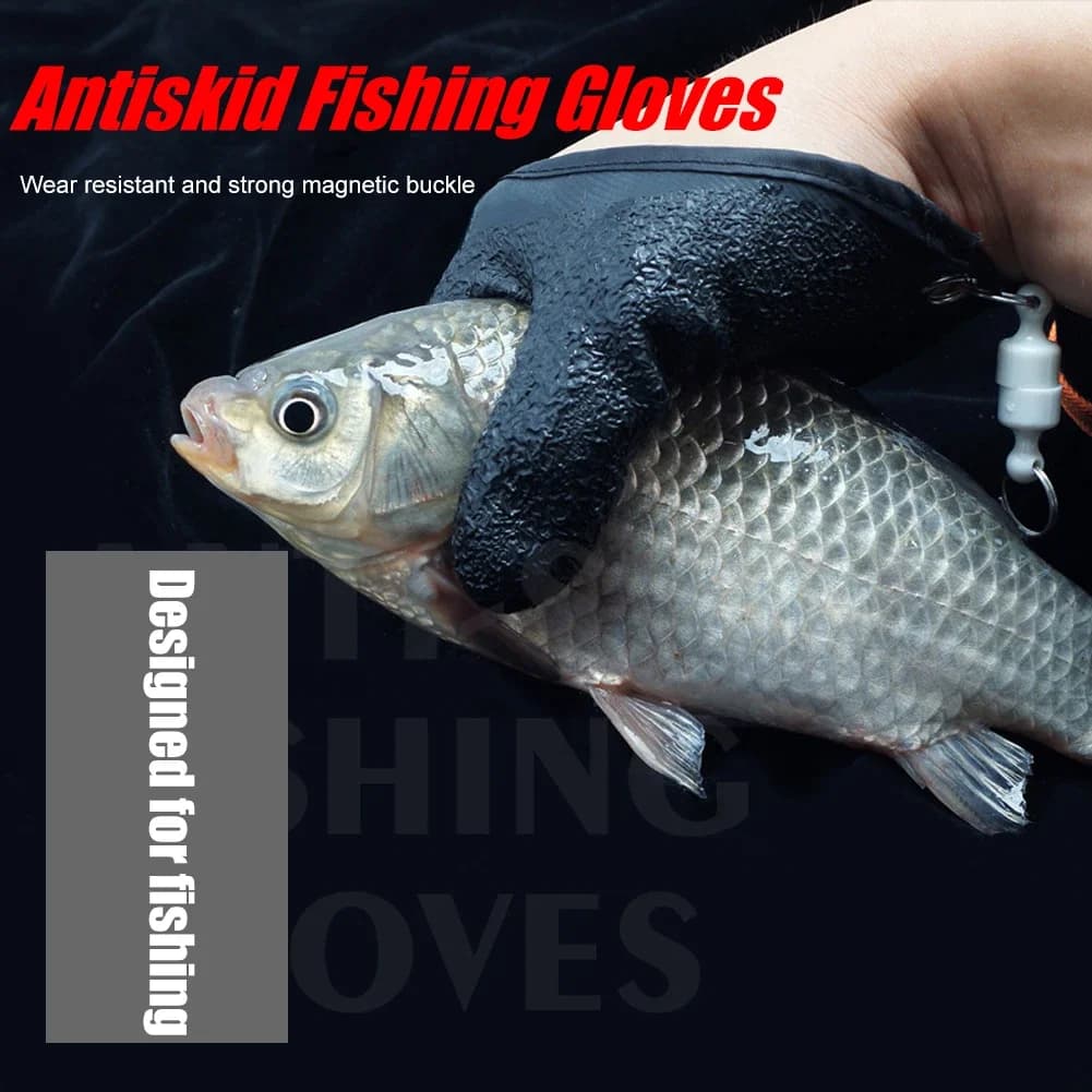 Gants de pêche magnétiques anti-dérapants pour lancer précis - Gants doigts pour pêcheur droitier gaucher