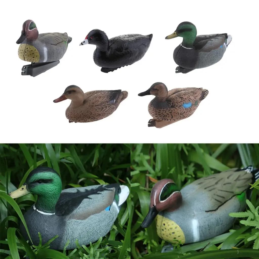 Leurre de canard flottant en plastique à 5 options - Répulsif à oiseaux et décoration de jardin