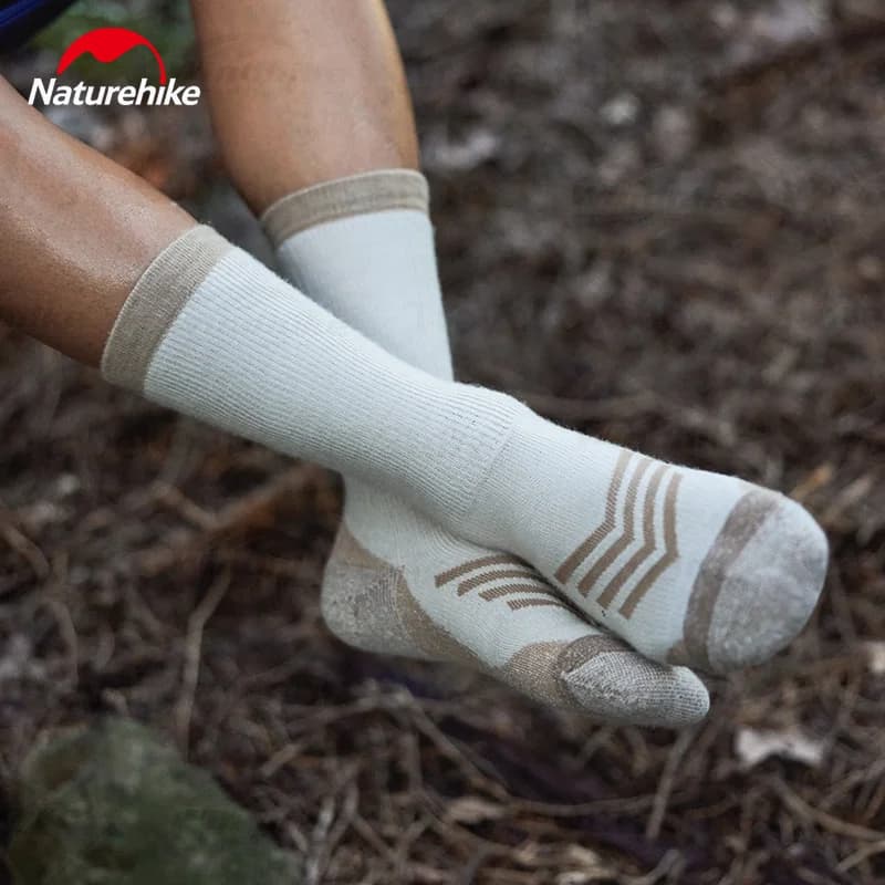 Chaussettes laine mérinos Naturehike randonnée pêche épaisses mi-mollet sport confort performance