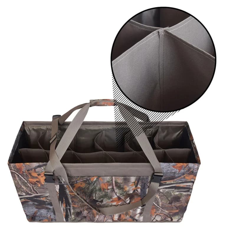Sac à dos filet 12 compartiments pour transport de leurres de chasse au gibier d'eau portable