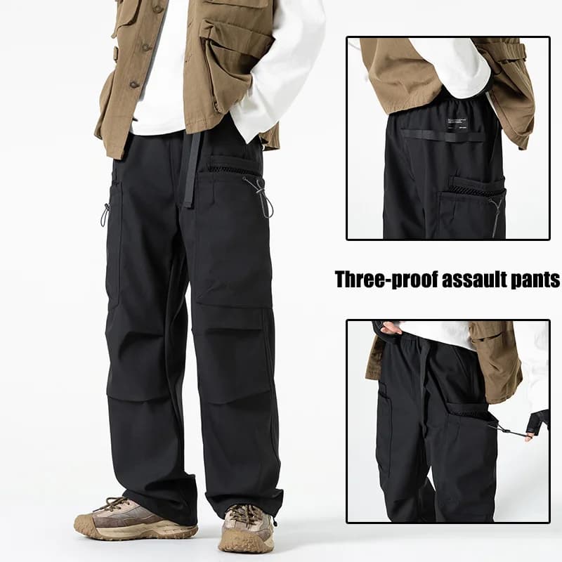 Pantalon cargo camouflage homme automne - Pêche randonnée imperméable coupe-vent style américain