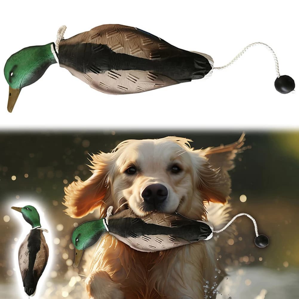 Leurre canard mort flottant bumper imitation - Pour chasse gibier d'eau et dressage chien retriever