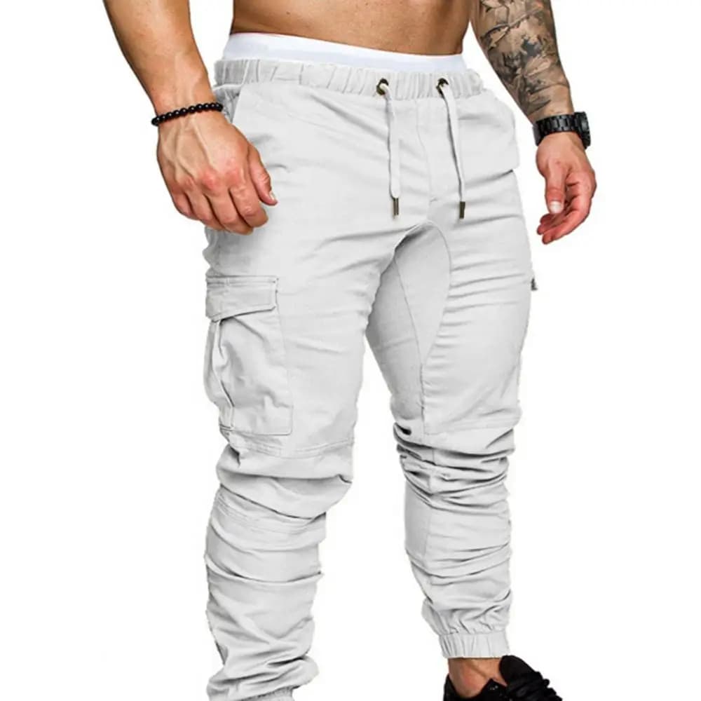 Pantalon cargo jogger homme avec cordon de serrage - Taille XS à 4XL - Idéal pêche et outdoor