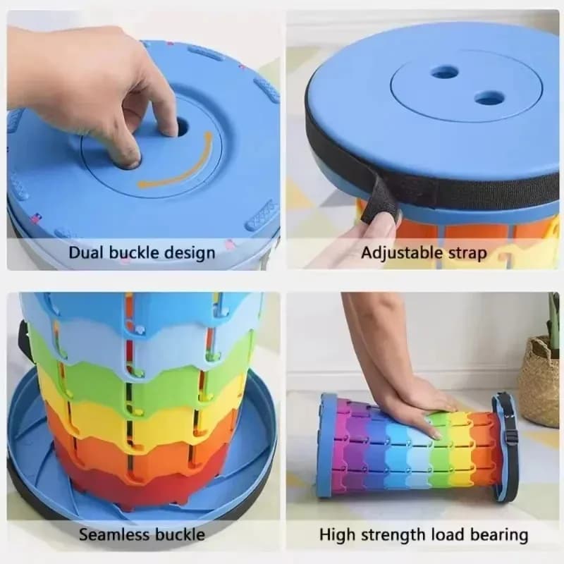 Tabouret pliant télescopique portable pour pêche - siège léger réglable plage camping compact
