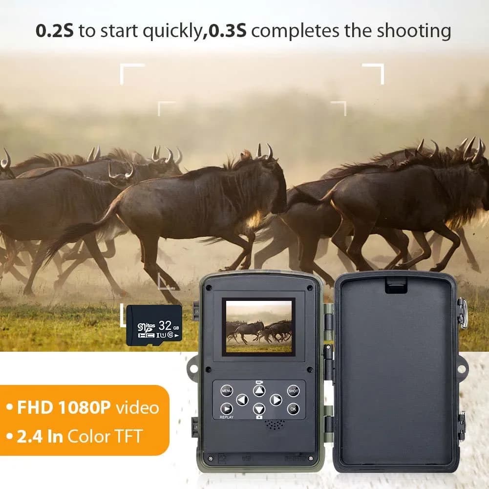 Caméra de chasse HC-801A 20MP HD 1080P vision nocturne étanche pour observation faune et sécurité