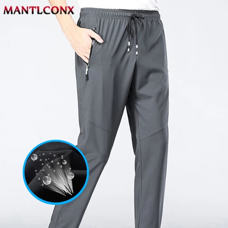 Pantalon jogger sweatpants homme taille élastique sèche rapide pêche sport grande taille