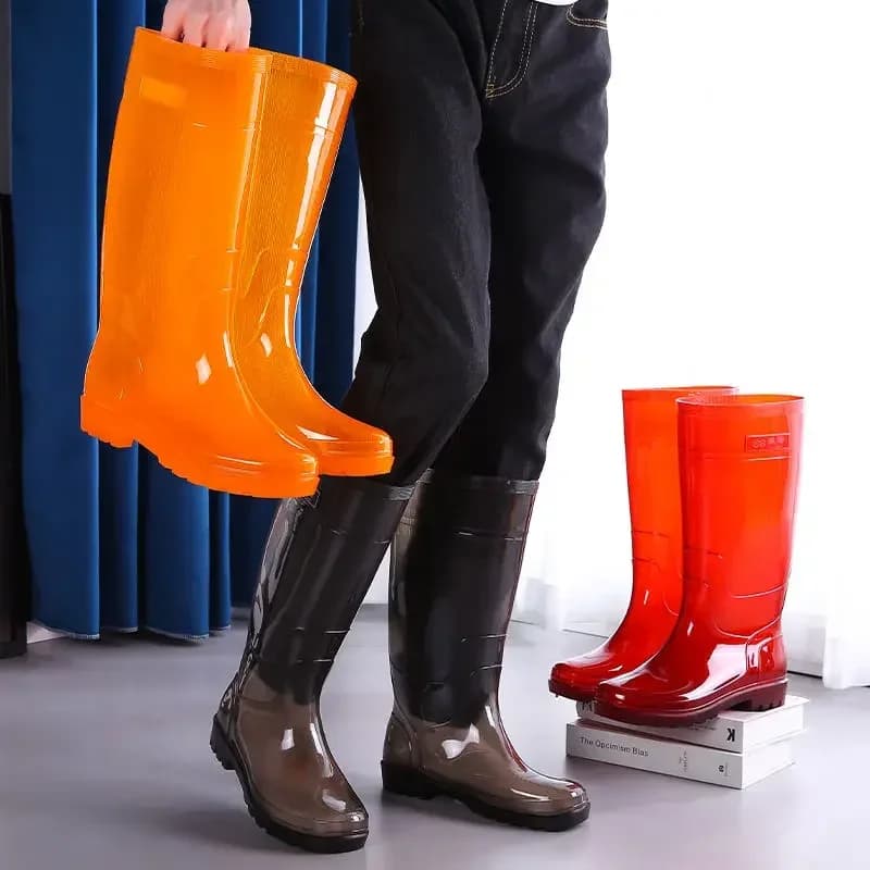 Chaussures homme PVC imperméables anti-dérapant bottes pluie mocassins jardin résistant pêche 2025