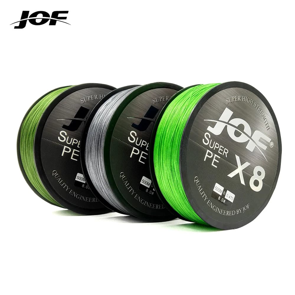 JOF X8 fil tressé 8 brins multicolore 150M 300M 500M pour pêche mer PE ligne 15-100LB