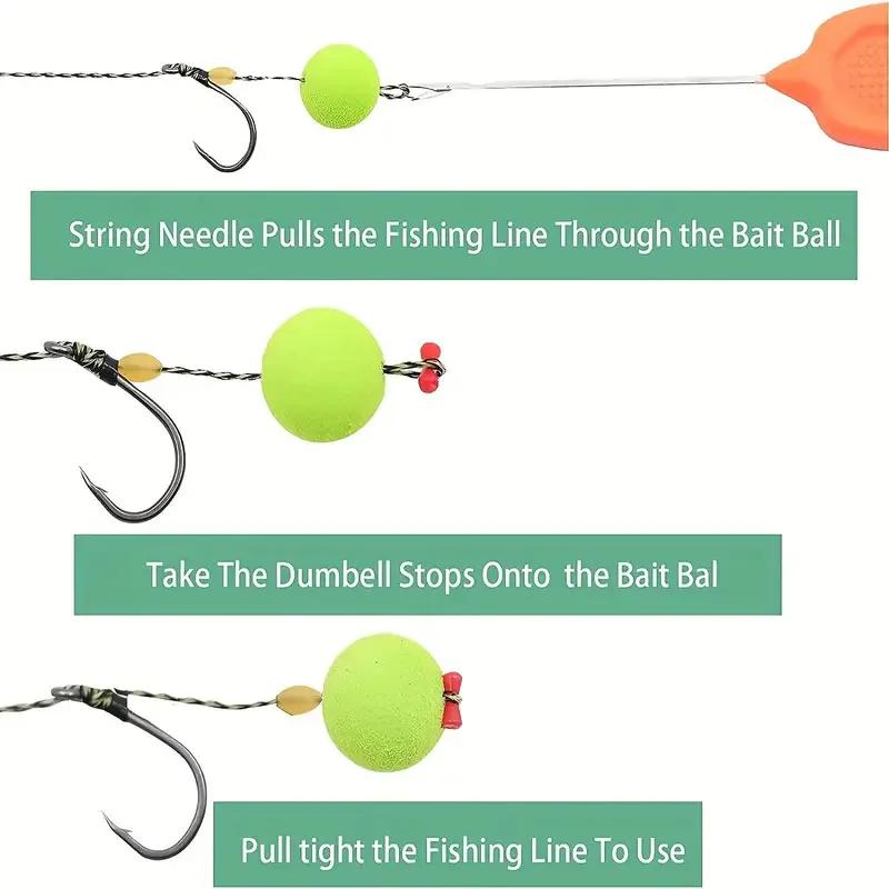 24 montages carp hair rigs premium avec hameçons acier carbone, émerillons et bouillettes - Kit carpe