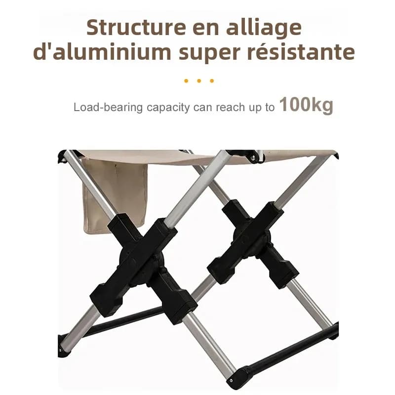 Chaise pliante directeur aluminium pour pêche plage camping - Siège randonnée voyage