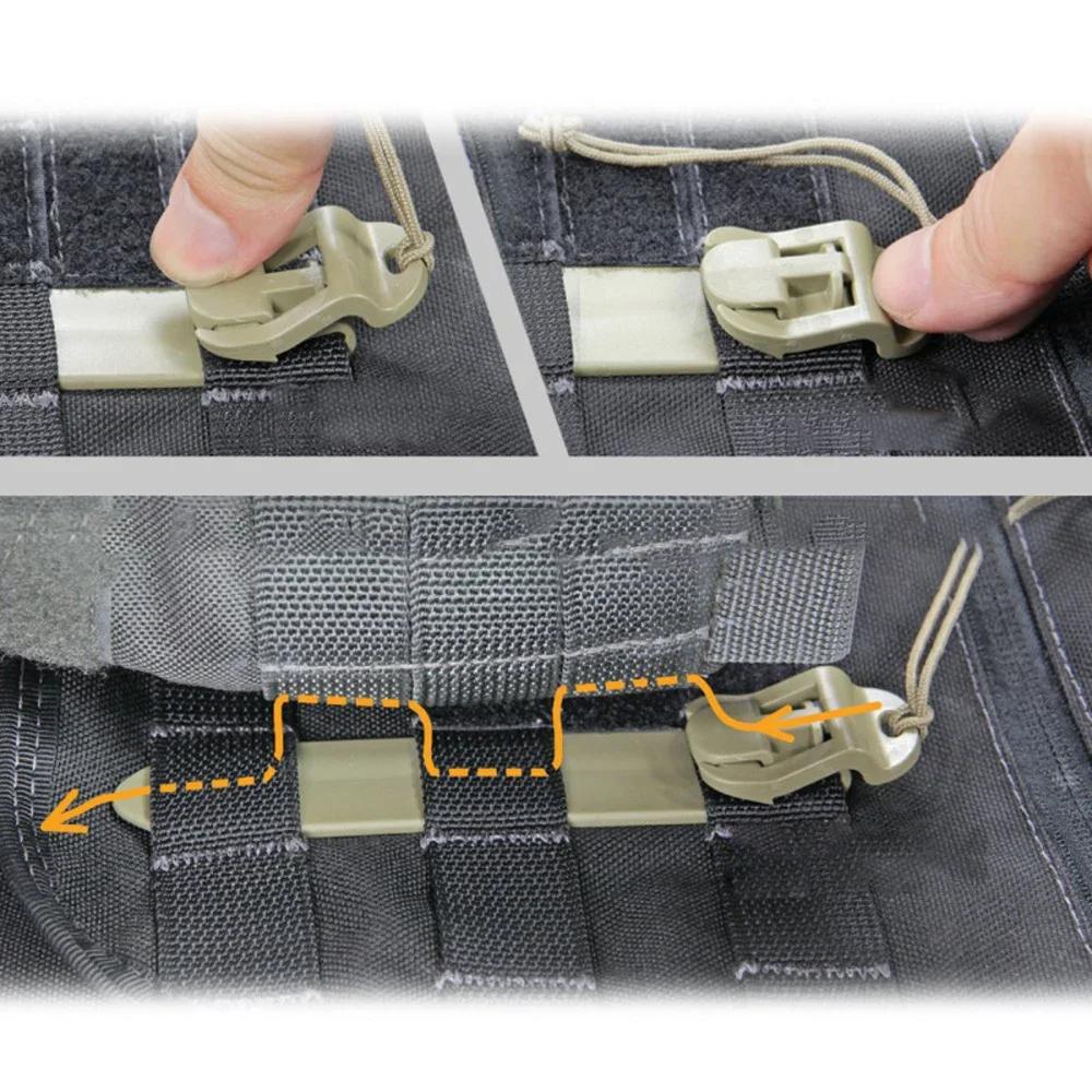 Bâton tactique MOLLE pêche - Libération rapide, connexion PALS, polymère acétal chasse pêche