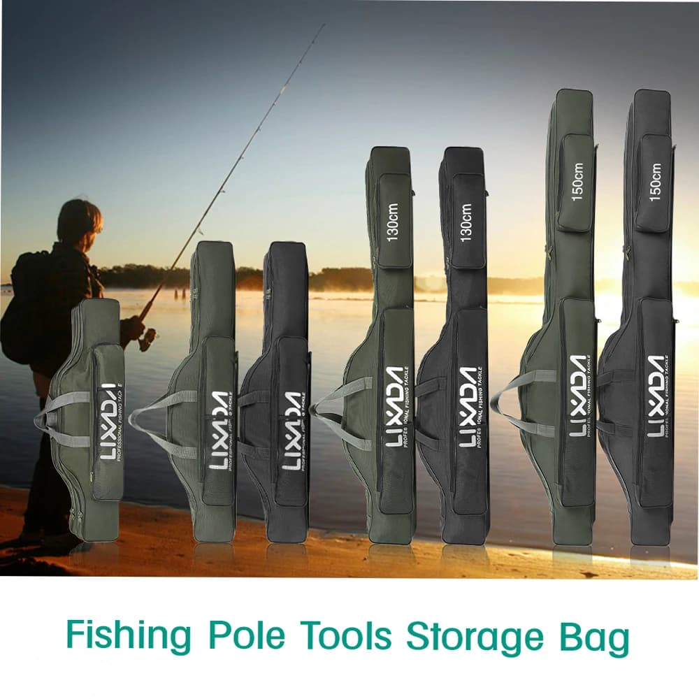 Sac de pêche Lixada pliable 100-150cm pour canne, moulinet et matériel - Transport pratique
