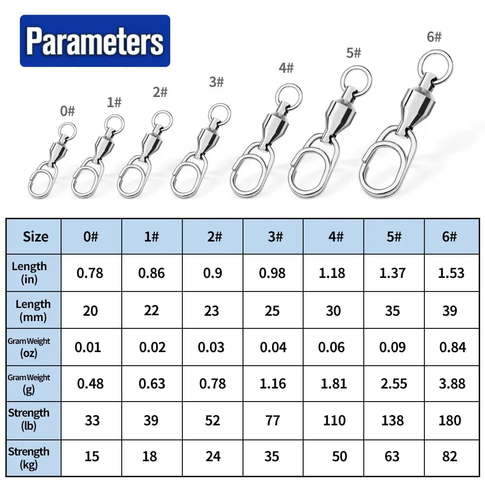 10 pièces émerillons rapides à roulement à billes acier inoxydable, connecteur appât leurres pêche