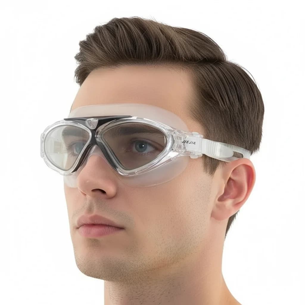 Lunettes de natation anti-buée étanches avec ceinture en silicone pour hommes et femmes - Optique sportive