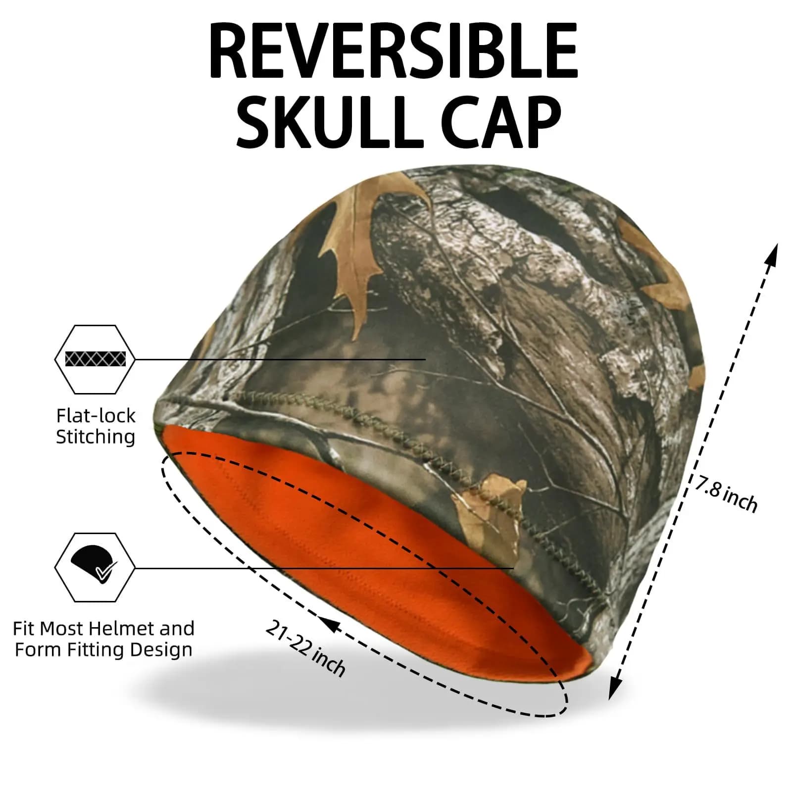 Bonnet double face camouflage arboricole - Protection thermique pour pêche hivernale et ventée